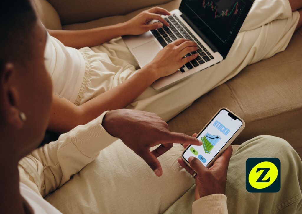 mobile share market app showing portfolio overview