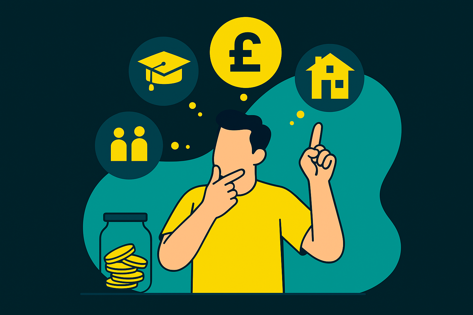 person choosing between long-term and short-term financial goals