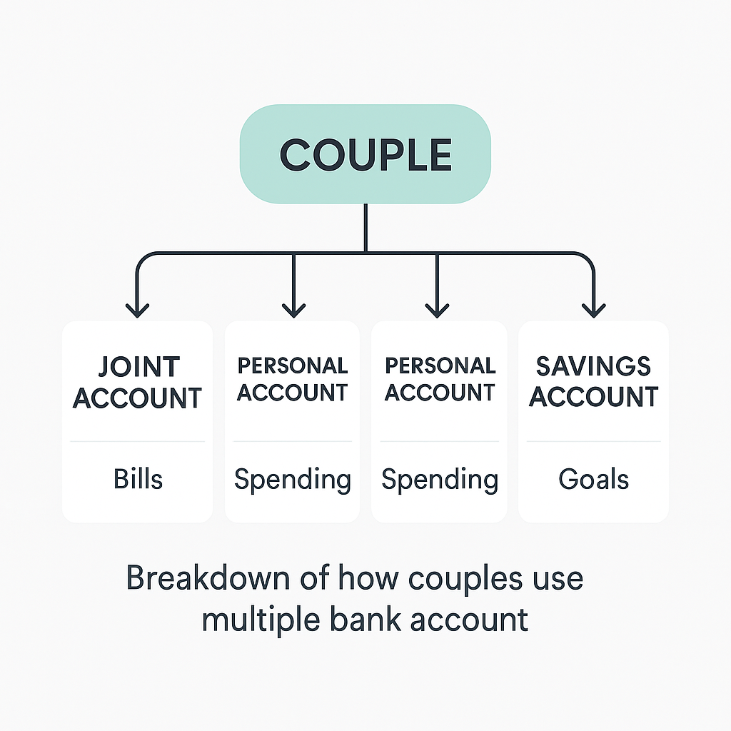 breakdown of how couples use multiple bank accounts
