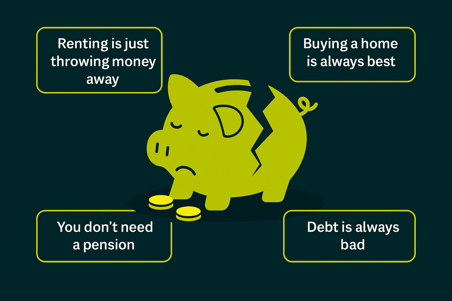 Visual representation of money myths