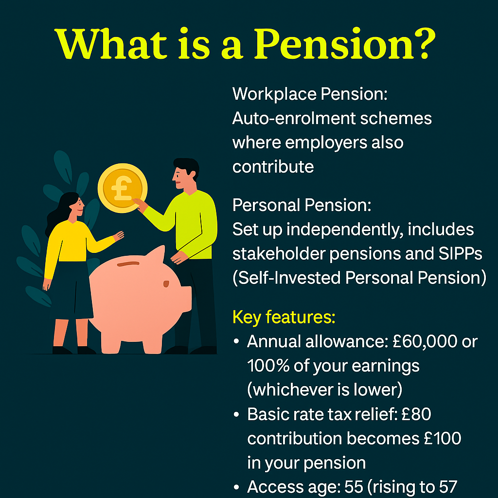 UK pension savings and benefits illustration