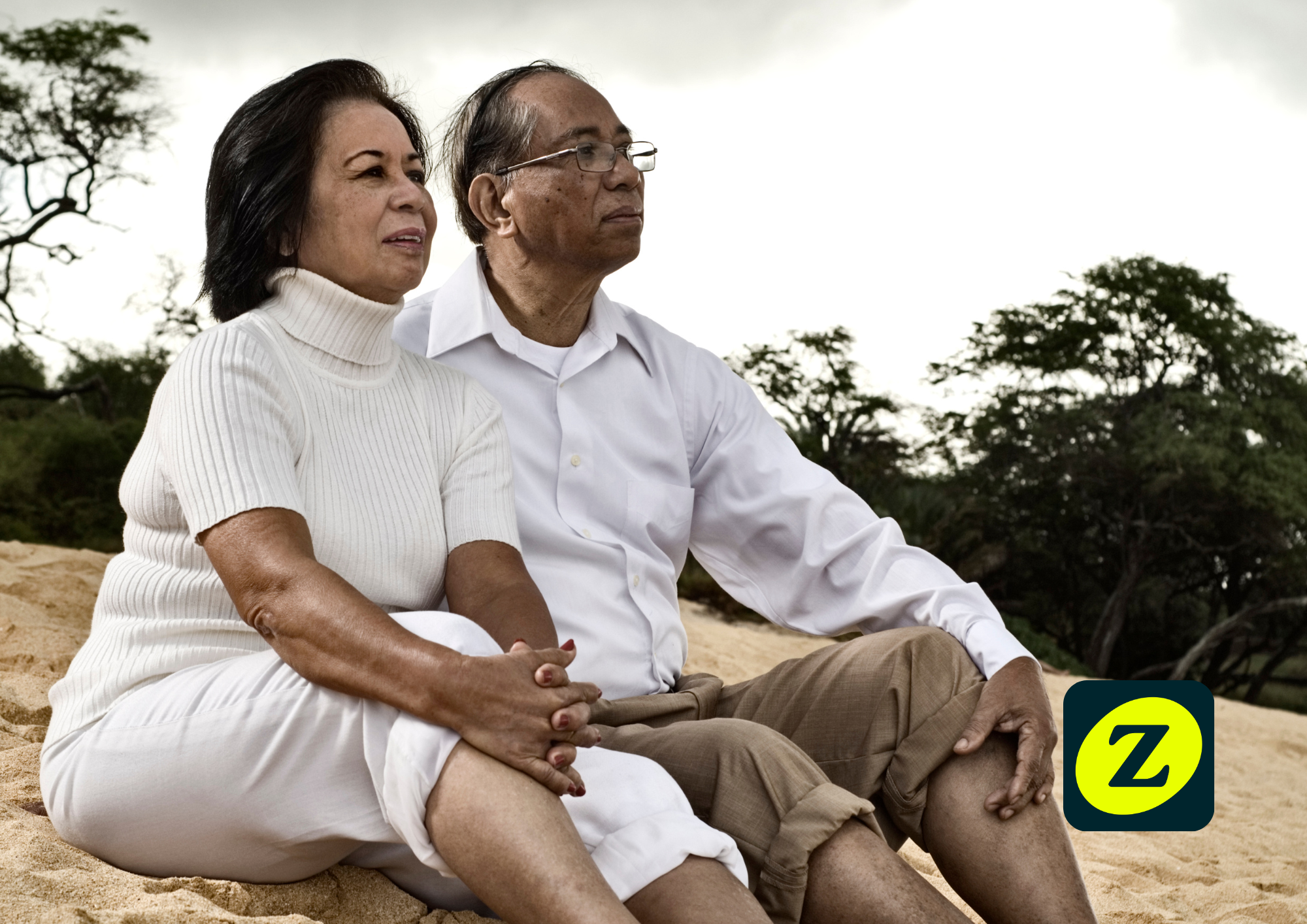 A couple feeling relieved after taking their pension as a lump sum in the UK